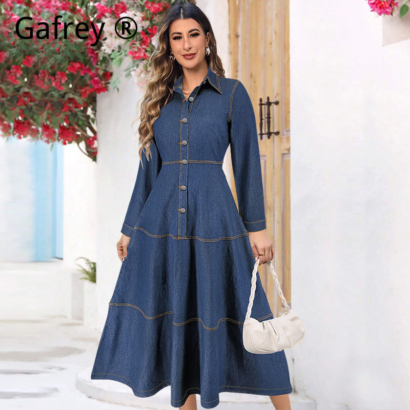 Vintage Fashion Jeans - New Fashion Denim Jean Shirt Dress