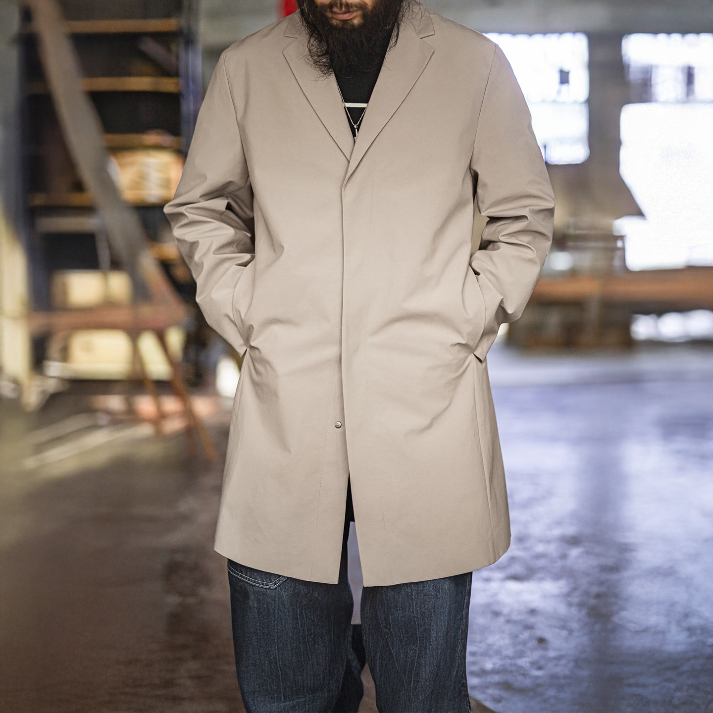 Vintage Windbreaker Nylon - Maden Men’s Trench Coat British Style