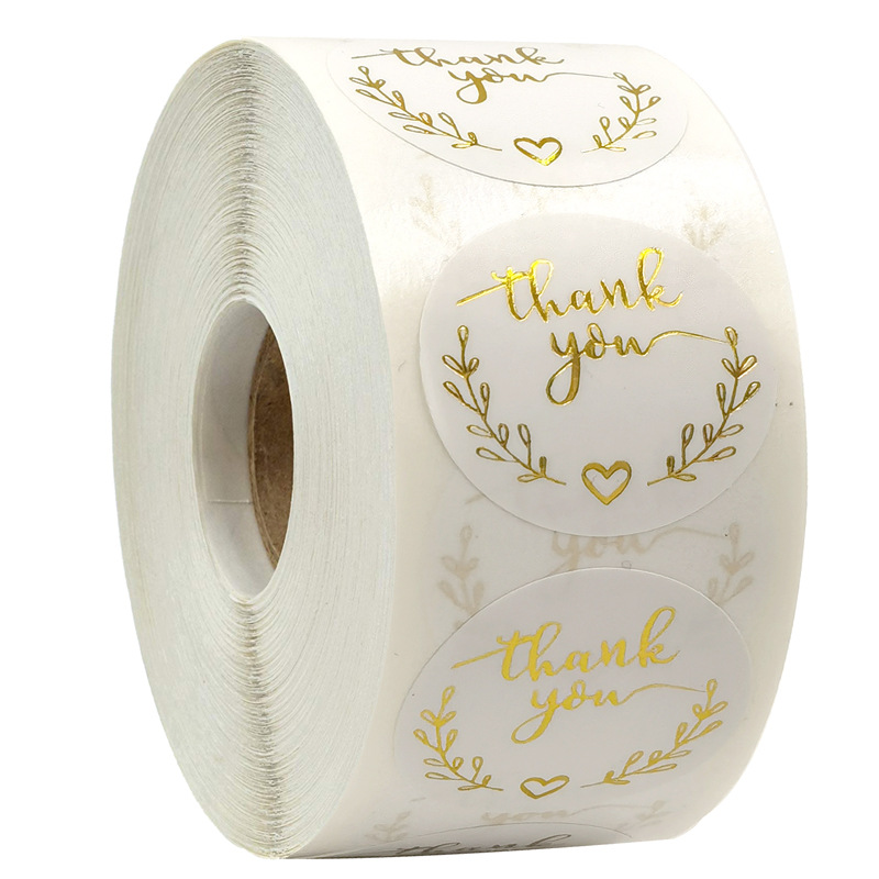 Vintage Fashion Magazines - 100-500pcs Gold Thank You Stickers for
