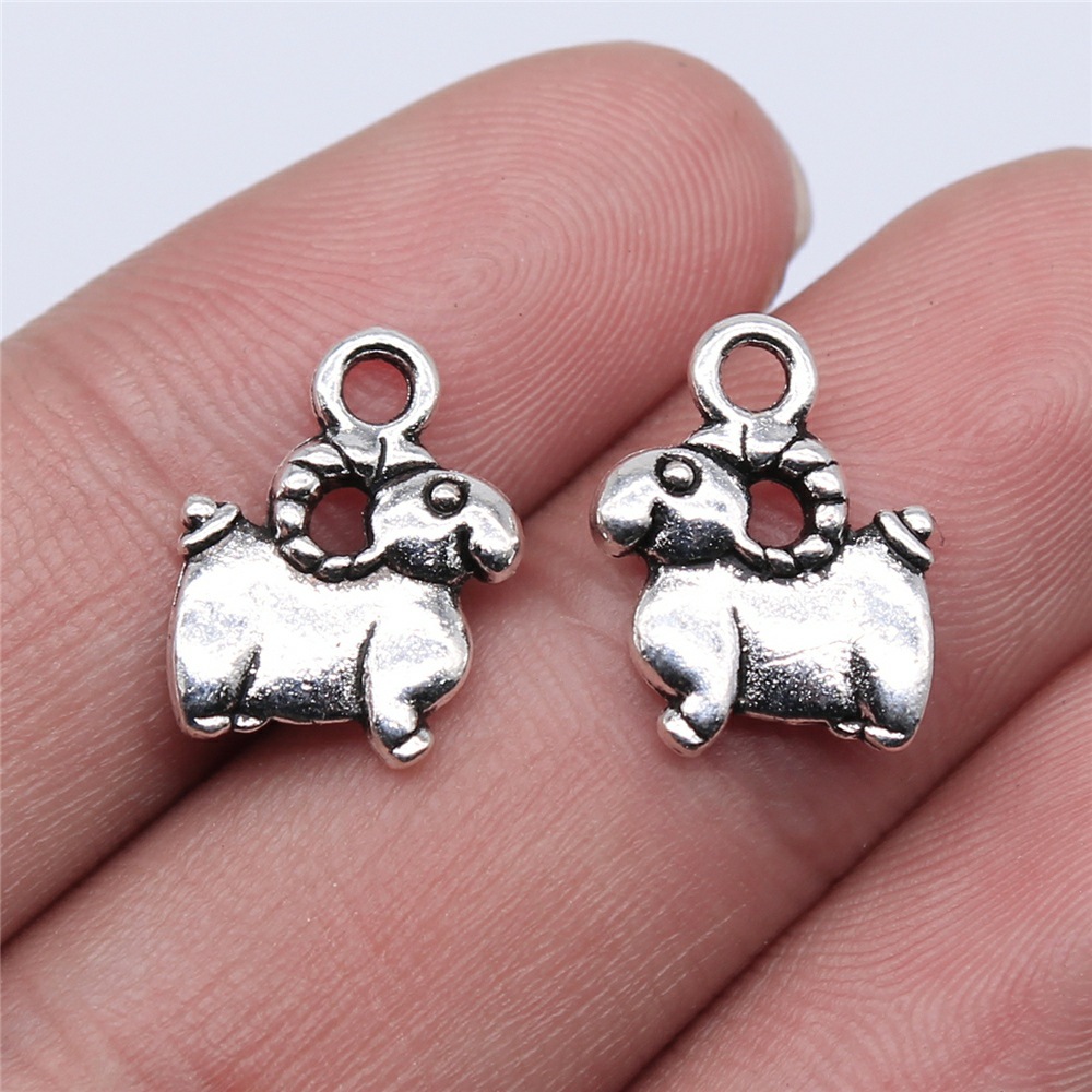 Vintage Fashion Words - 10pcs 11x14mm Antique Silver Color Sheep
