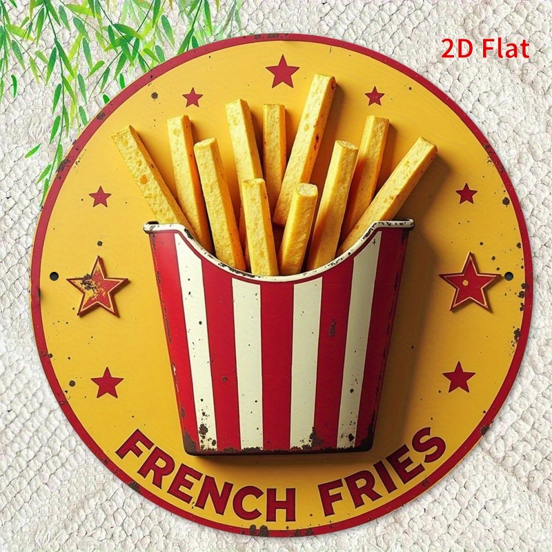 Vintage Fashion Plates - 2D Flat, 1pc Retro French Fries