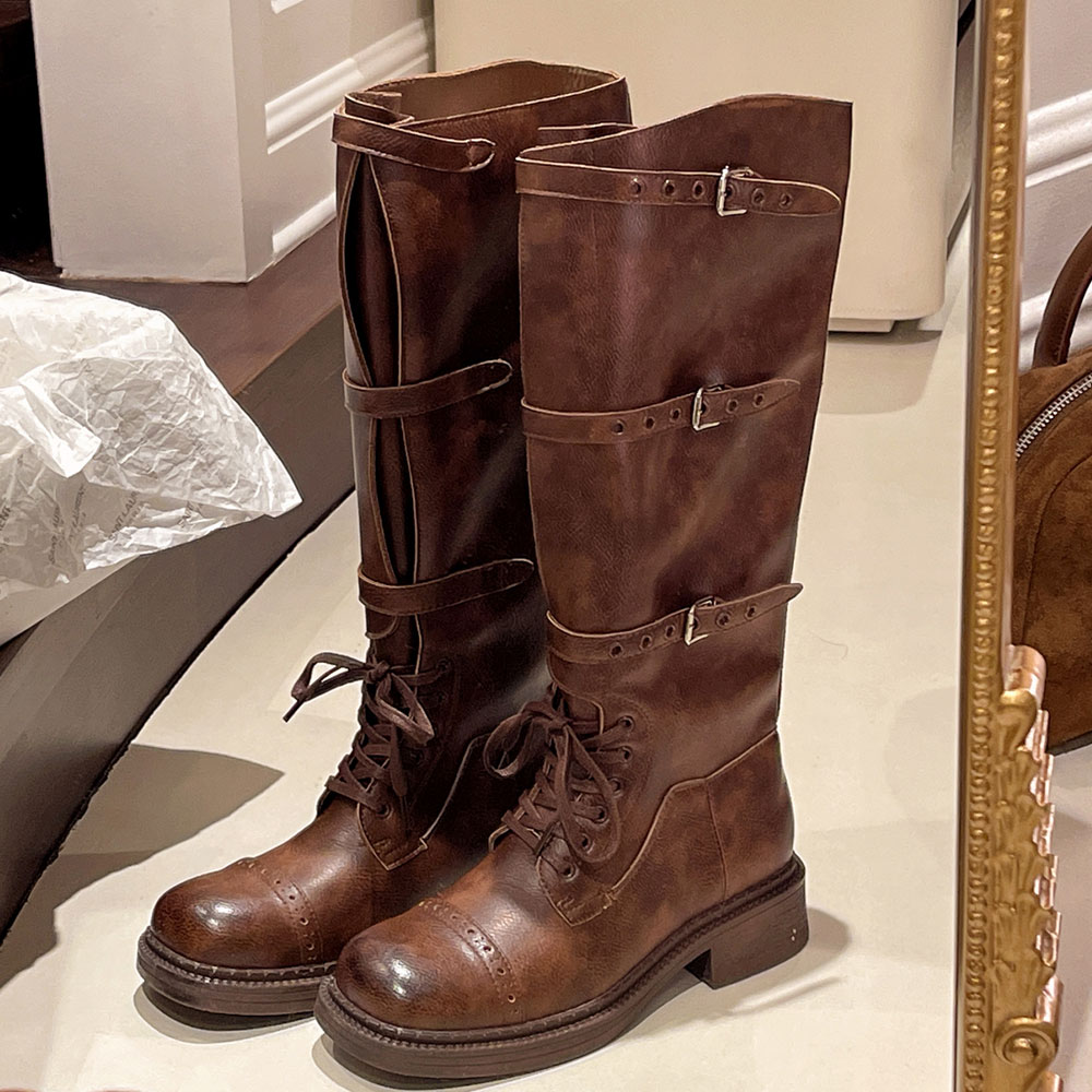 Vintage Fashion And Design - Women's Knee High Boots Vintage Belt