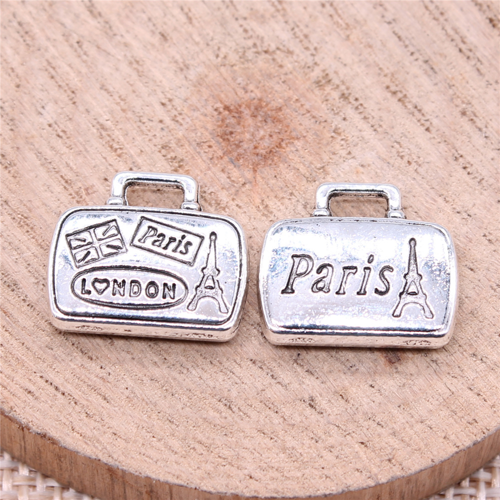 Vintage Fashion London - 10pcs 16x14mm(0.63x0.55inch) Antique Silver Color Tourist