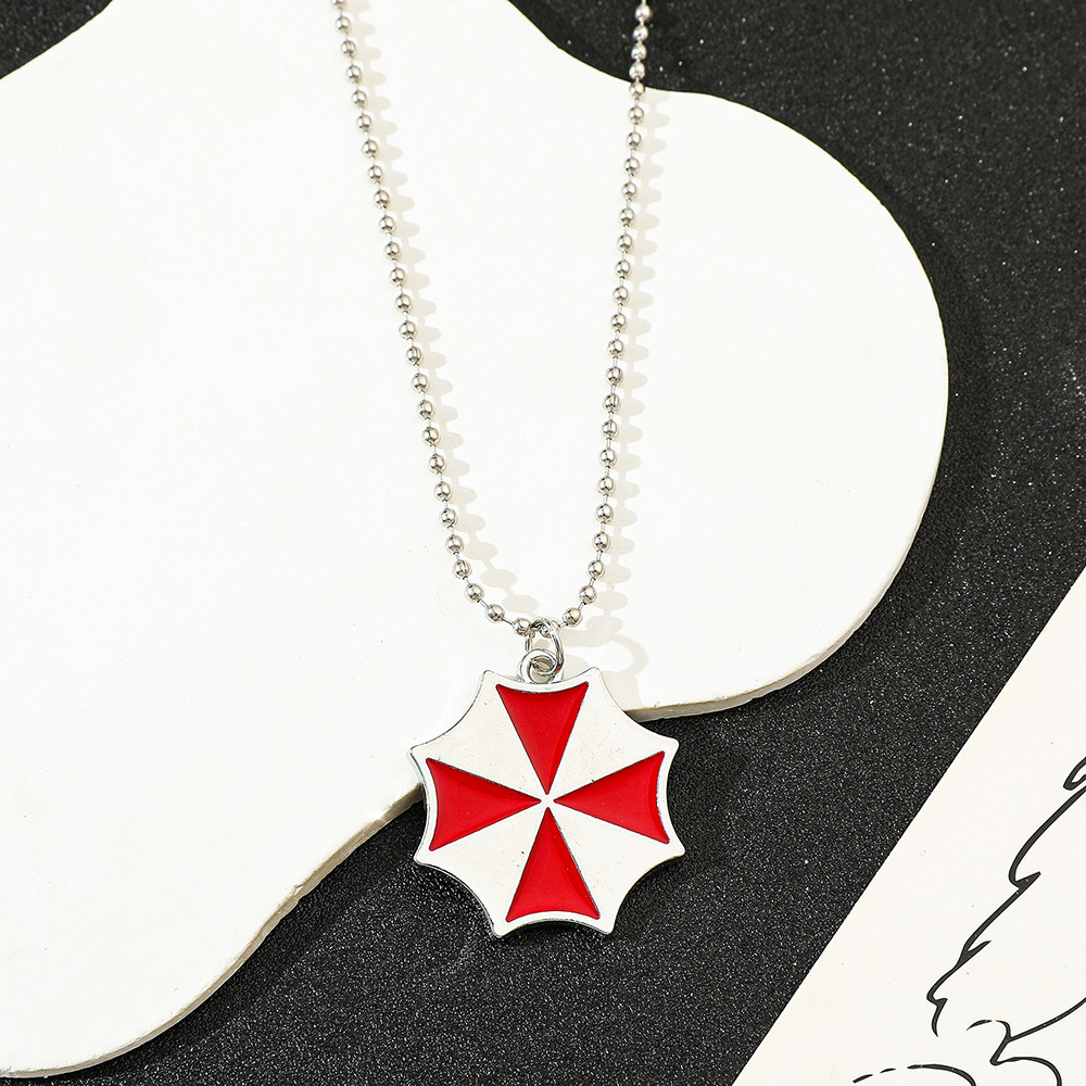Vintage Fashion Stores - Vintage Fashion Red Umbrella Pendant Necklace