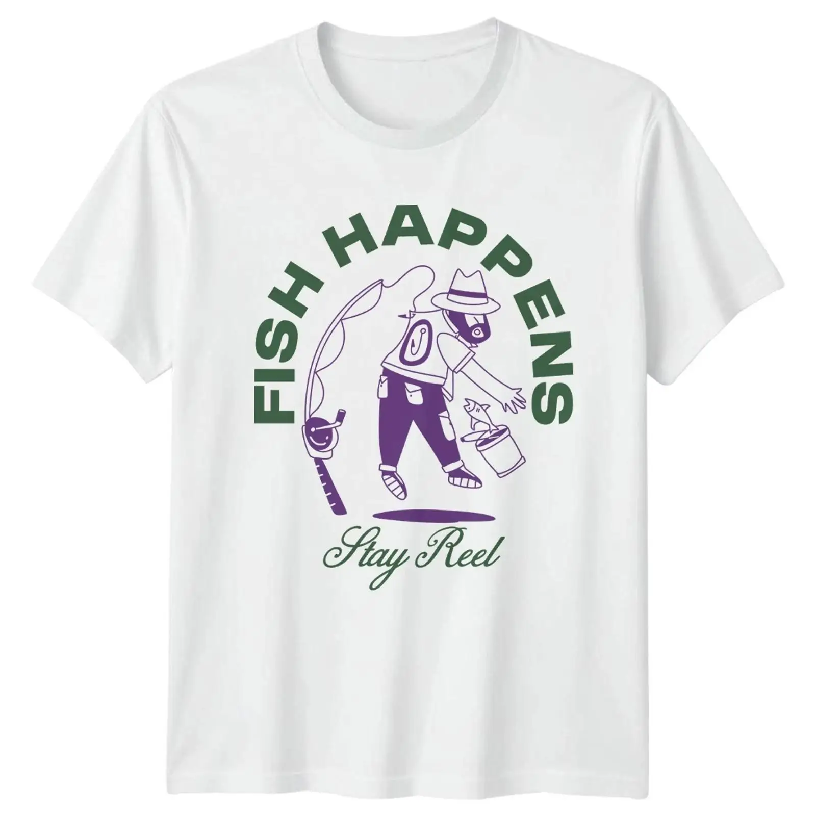 Vintage Fashion Herren - Fish Happens Stay Reel Herren T