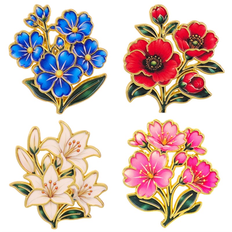 Vintage Fashion Stores - Cute Vintage Colorful Floral Enamel Pin