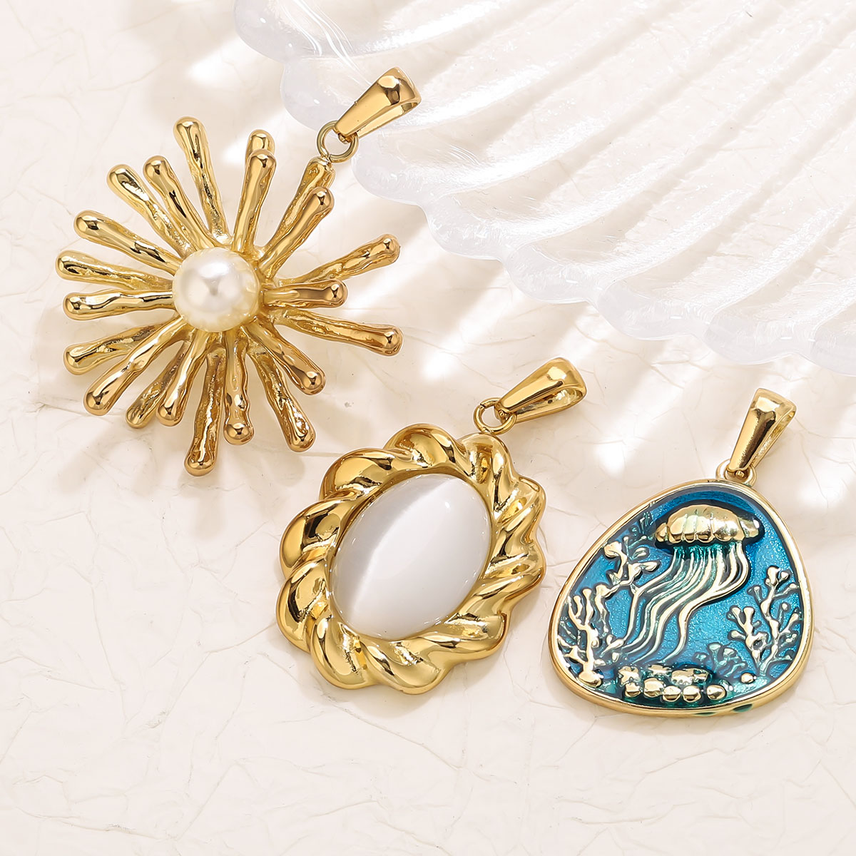 1Pcs 18K Gold Plated Stainless - Vintage Fashion Stores recension och pris