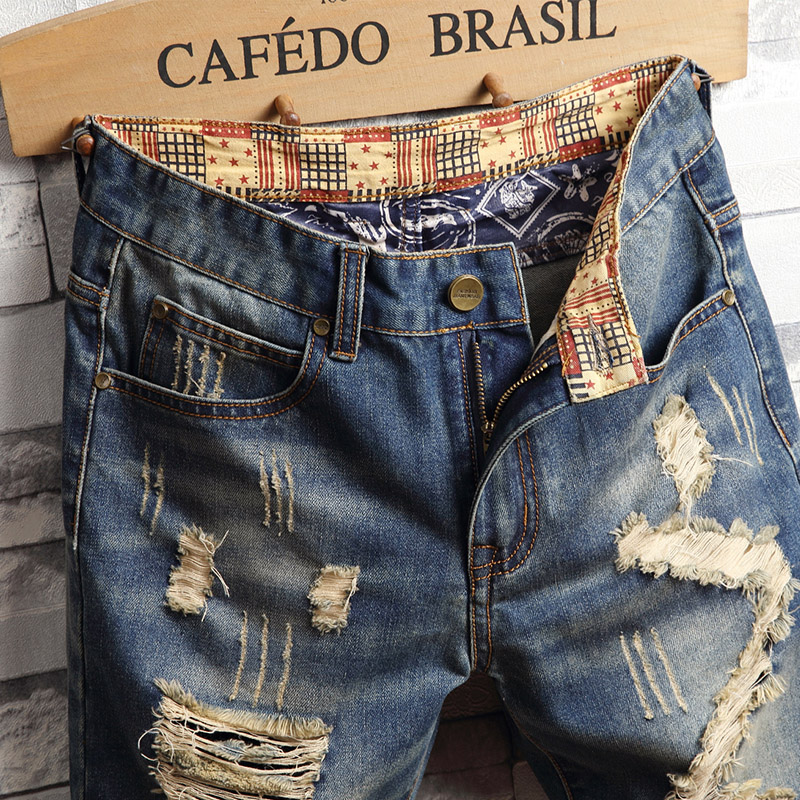 Ripped Hip-hop Denim Shorts Me - Vintage Fashion Jeans recension och pris