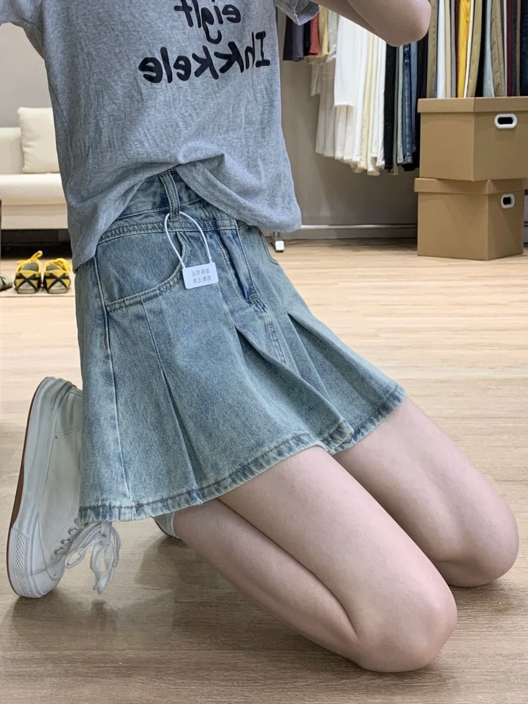 Women High Waist Denim Pleated - Vintage Fashion Jeans recension och pris