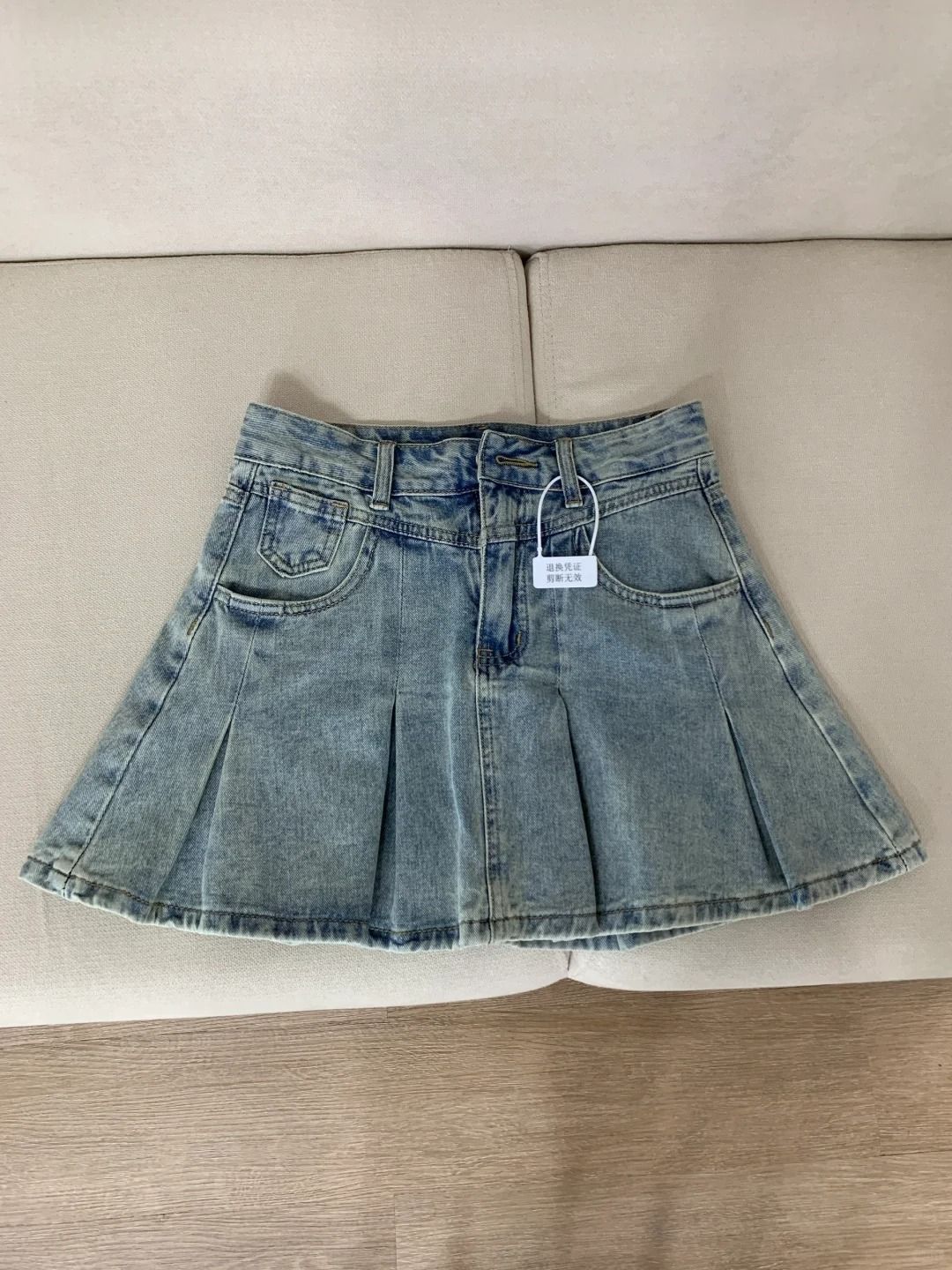 Women High Waist Denim Pleated - Vintage Fashion Jeans recension och pris