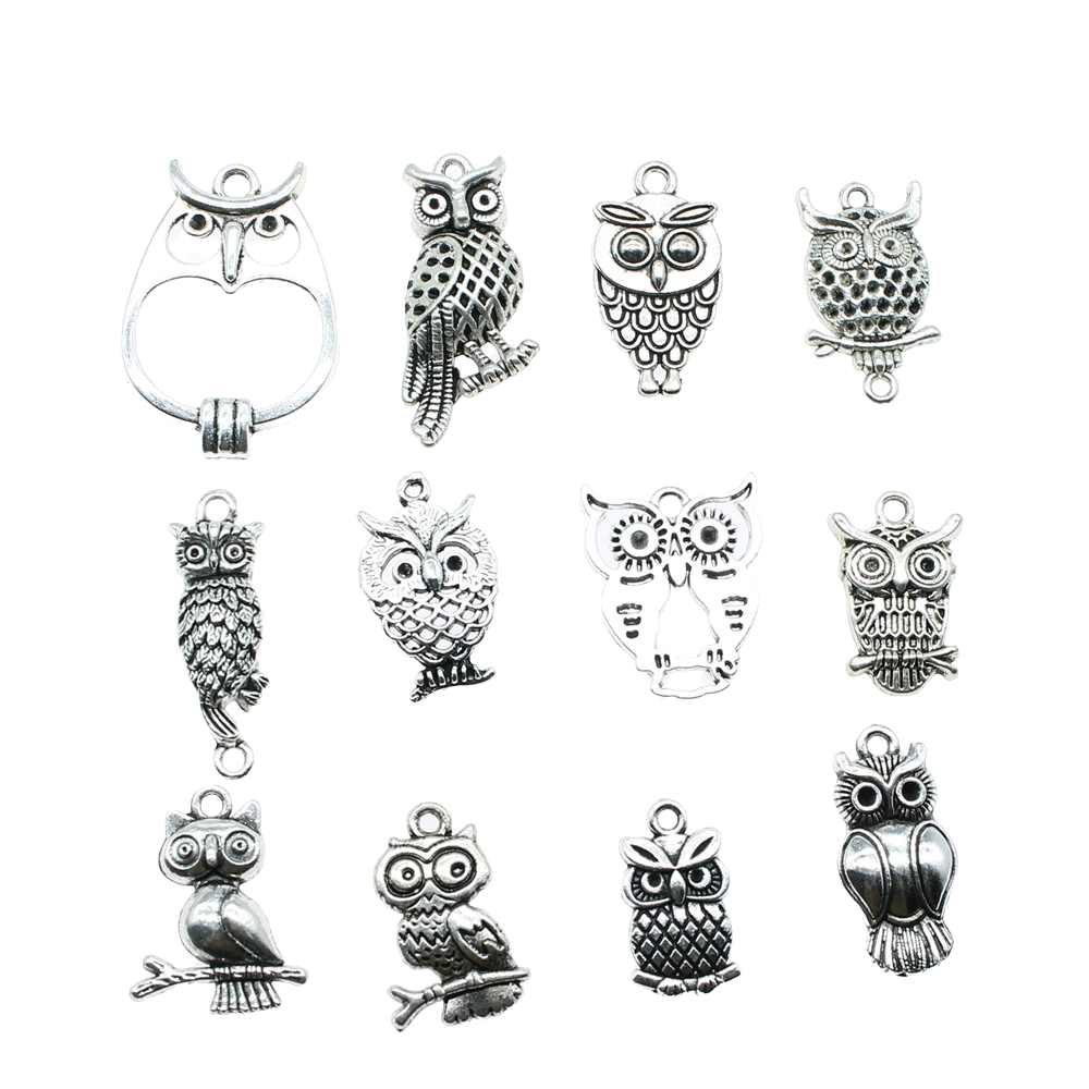 10pcs Charms Owl Antique Silve - Vintage Fashion Stores recension och pris