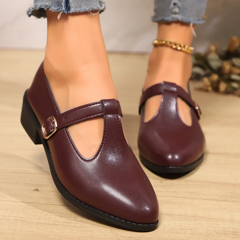 2025 Spring T-Strap Thick Heel - Vintage Fashion Rome recension och pris