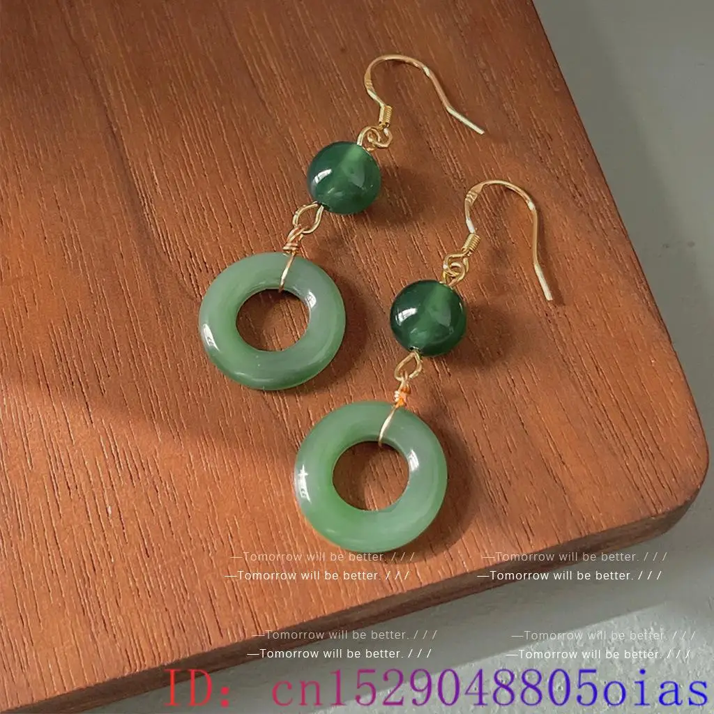 Green Real Jade Ring Earrings  - Vintage Fashion Words recension och pris