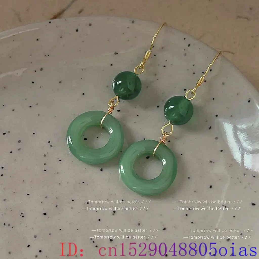 Green Real Jade Ring Earrings  - Vintage Fashion Words recension och pris