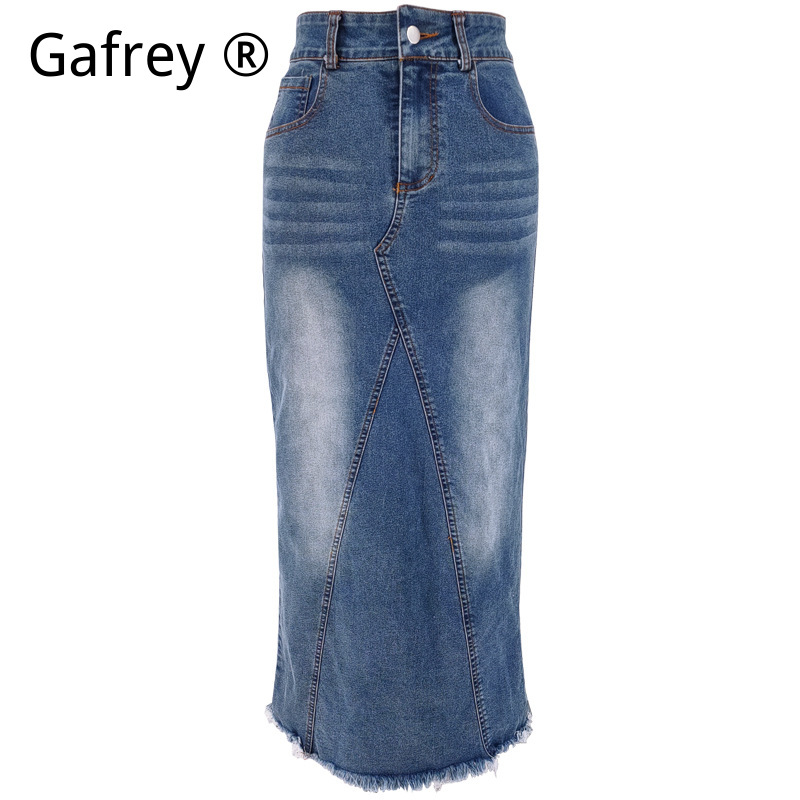 Women Denim Midi Skirt High Wa - Vintage Fashion Jeans recension och pris