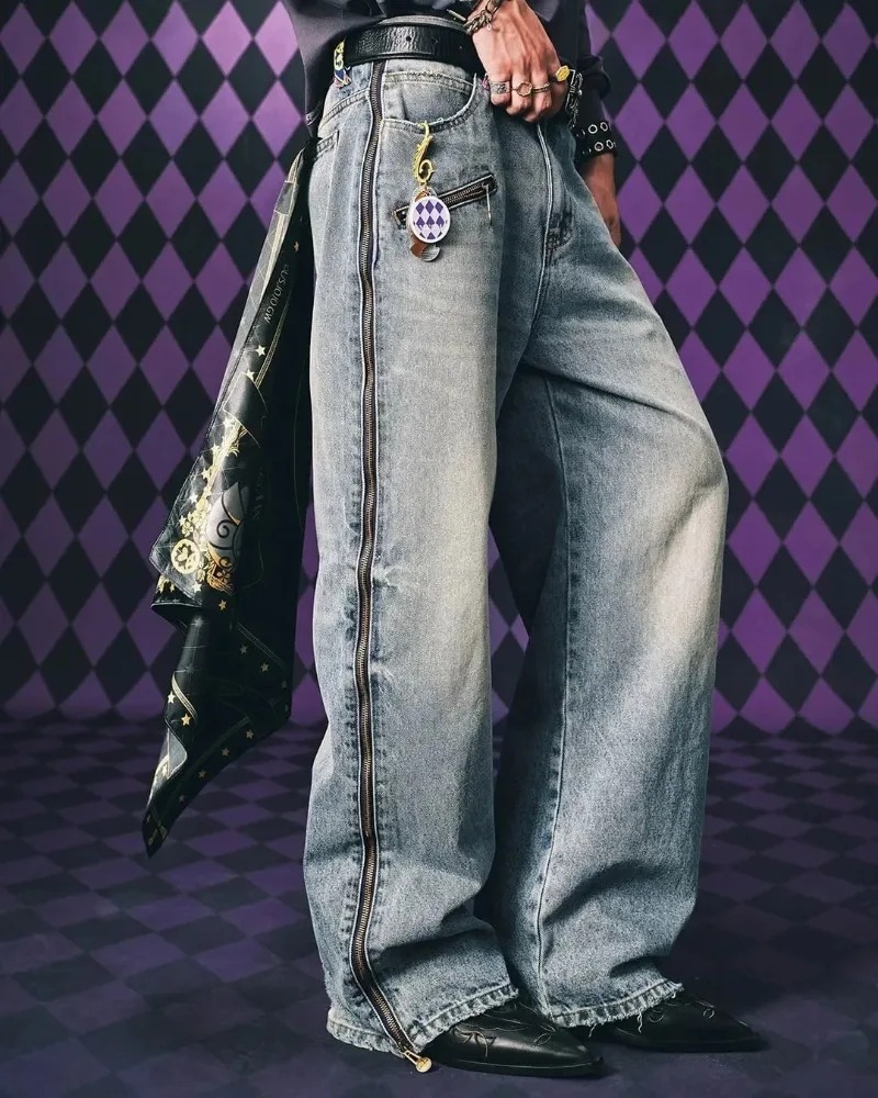 Y2K Streetwear Men Hip Hop Har - Vintage Fashion Jeans recension och pris