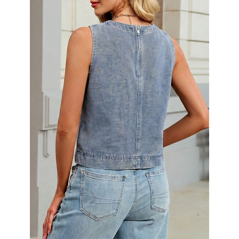 Benuynffy Casual Round Neck De - Vintage Fashion Jeans recension och pris