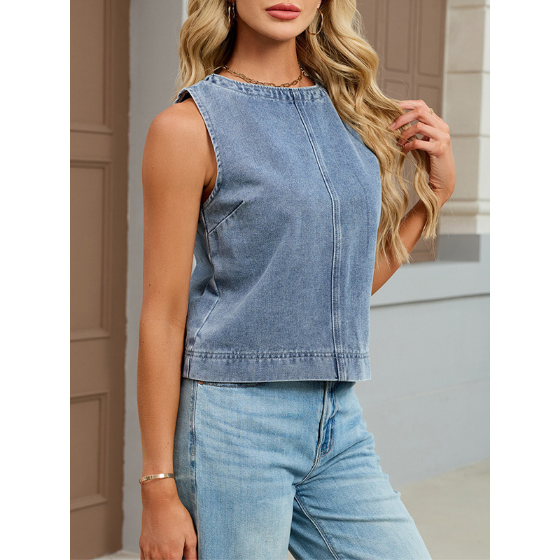 Benuynffy Casual Round Neck De - Vintage Fashion Jeans recension och pris