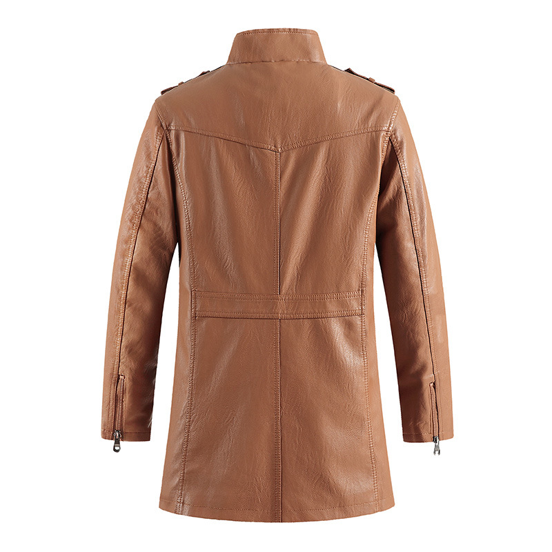 Mid-Length Faux Leather Motocy - Vintage Windbreaker Nylon recension och pris