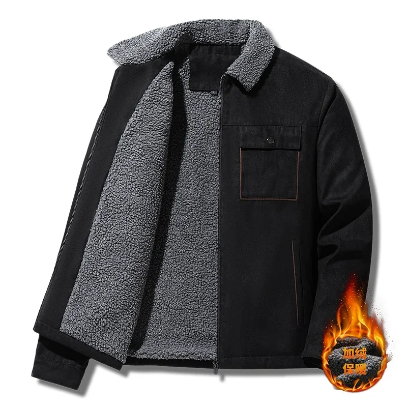 Winter Men Jackets Suede Warm  - Vintage Windbreaker Nylon recension och pris