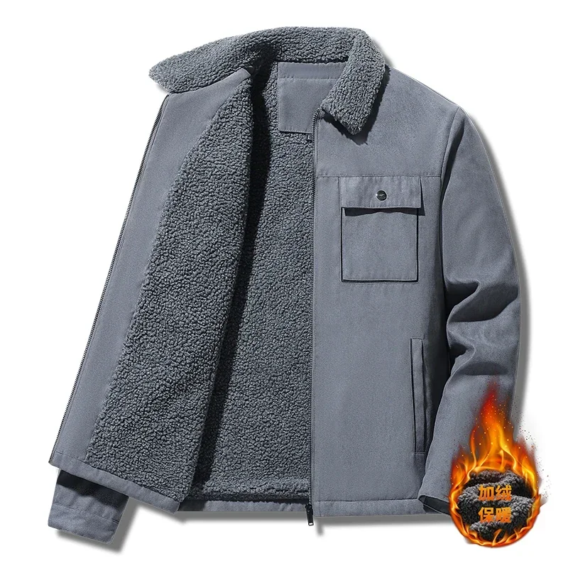 Winter Men Jackets Suede Warm  - Vintage Windbreaker Nylon recension och pris